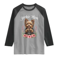 Cute Yorkie Mama Raglan Shirt Yorkshire Terrier Dog Lover