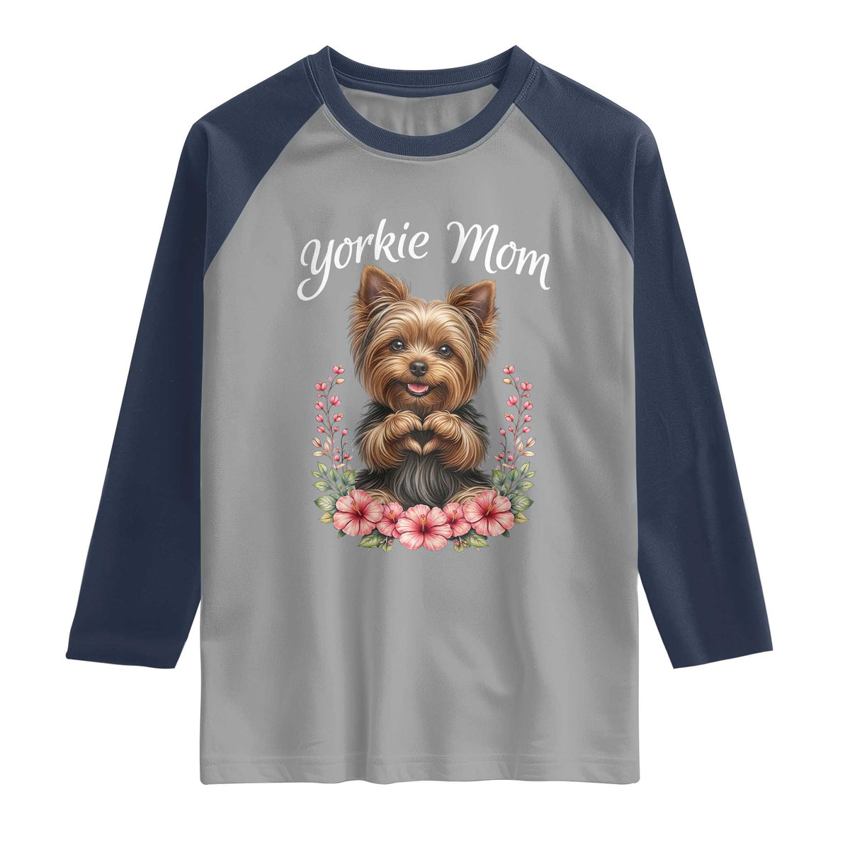 Cute Yorkie Mama Raglan Shirt Yorkshire Terrier Dog Lover
