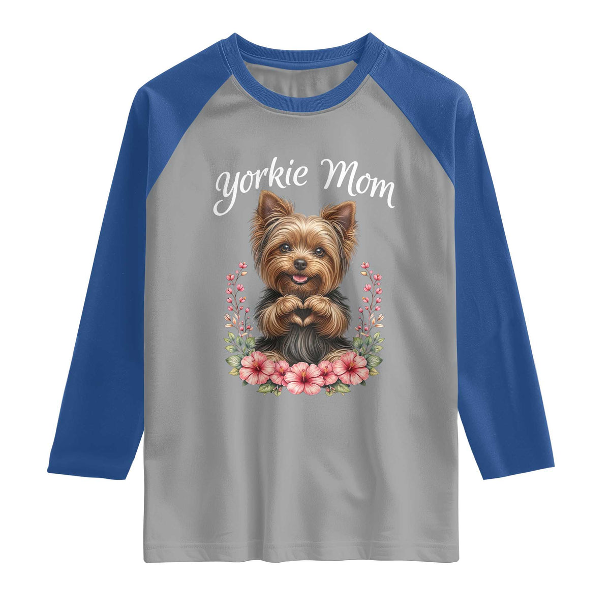 Cute Yorkie Mama Raglan Shirt Yorkshire Terrier Dog Lover
