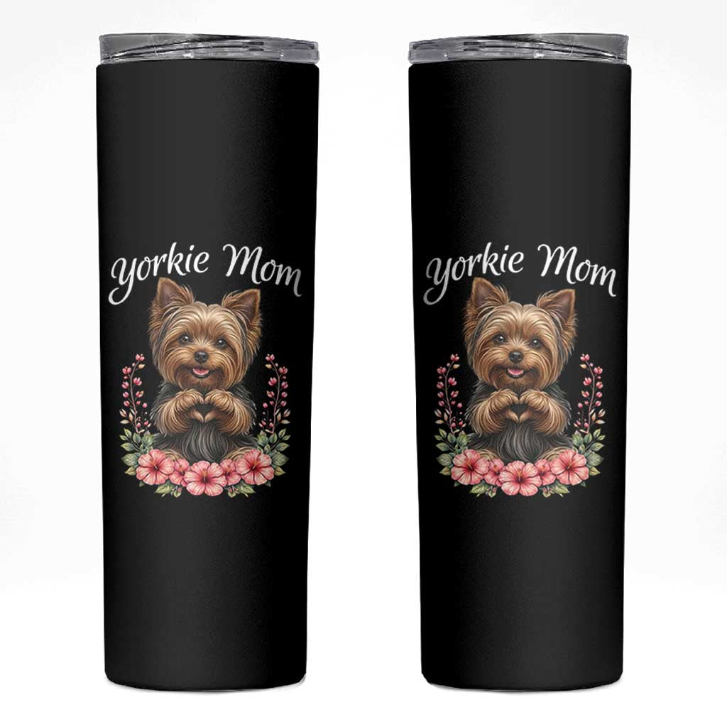 Cute Yorkie Mama Skinny Tumbler Yorkshire Terrier Dog Lover