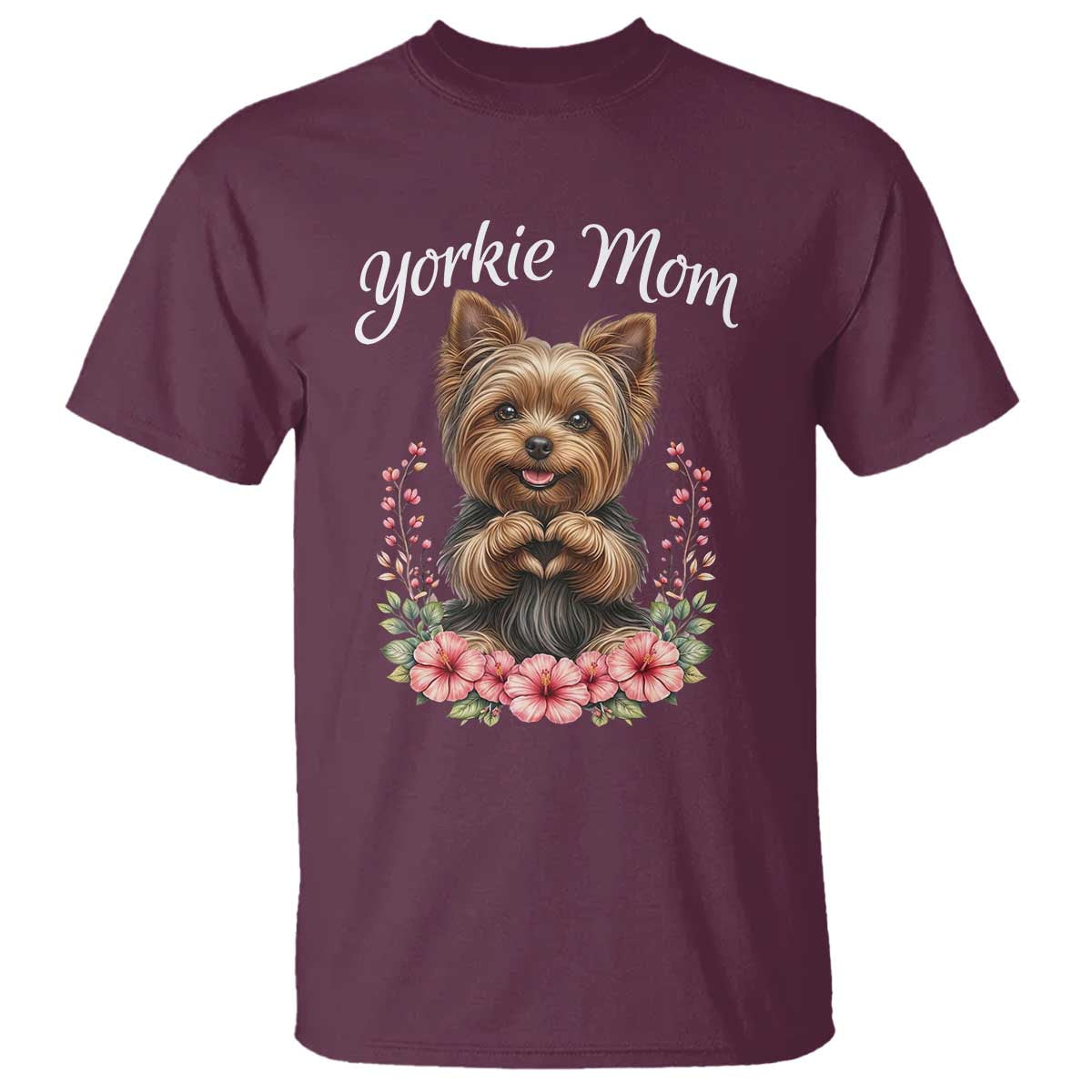 Cute Yorkie Mama T Shirt Yorkshire Terrier Dog Lover