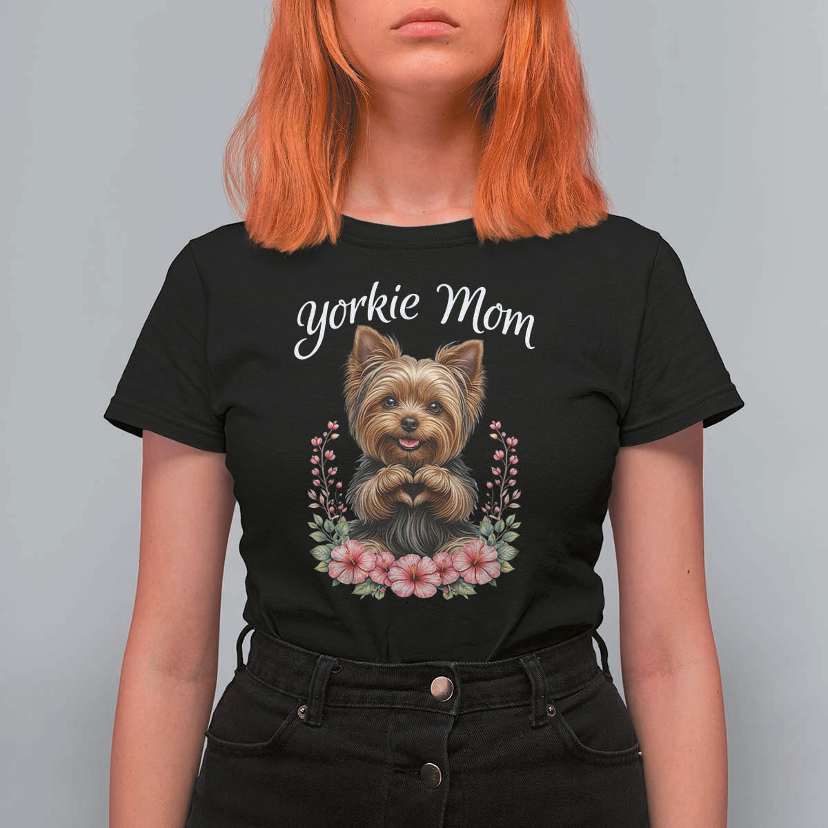Cute Yorkie Mama T Shirt For Women Yorkshire Terrier Dog Lover