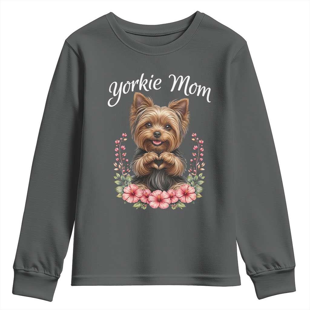 Cute Yorkie Mama Youth Sweatshirt Yorkshire Terrier Dog Lover