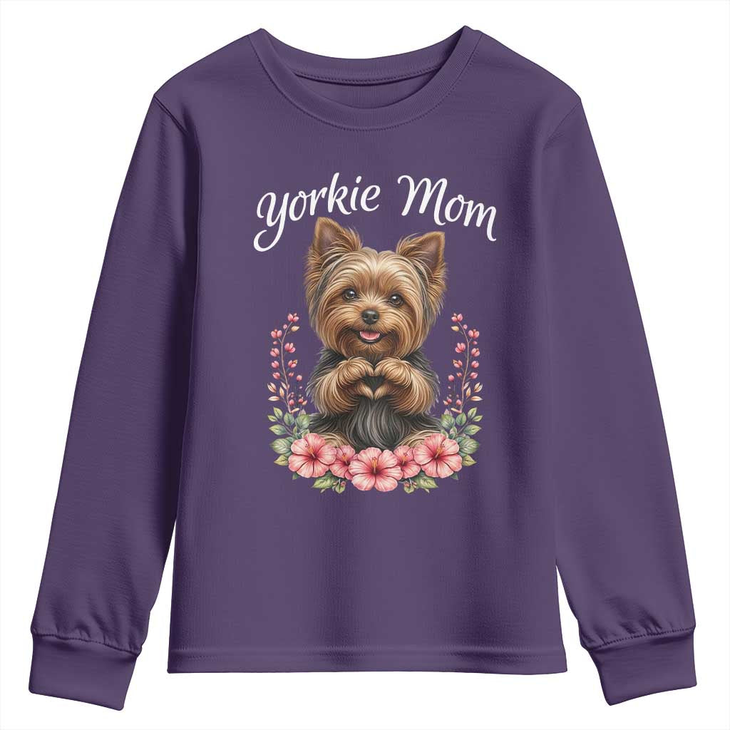 Cute Yorkie Mama Youth Sweatshirt Yorkshire Terrier Dog Lover