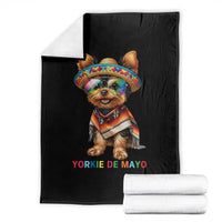 Yorkie De Mayo Throw Blanket Cinco De Mayo Dog Lover