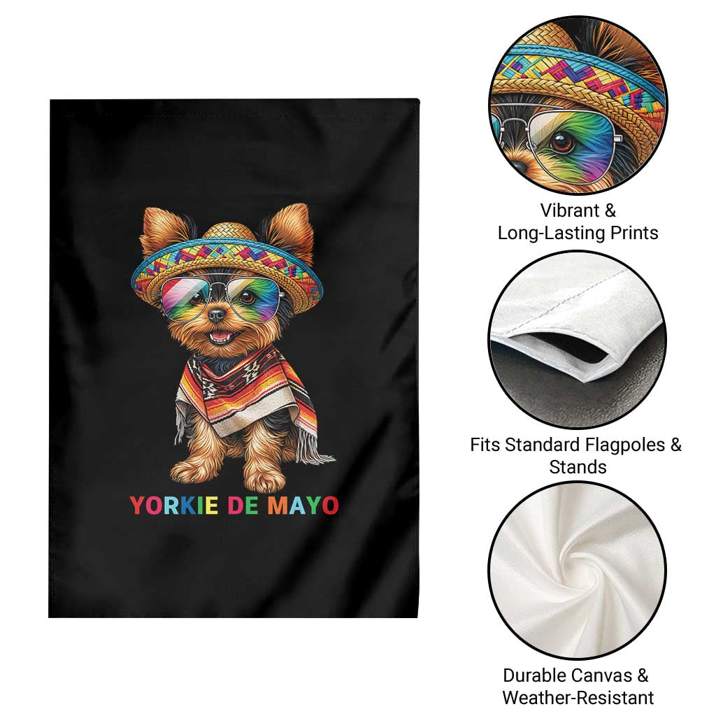 Yorkie De Mayo Garden Flag Cinco De Mayo Dog Lover