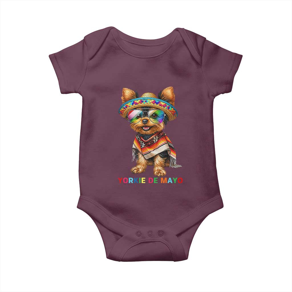 Yorkie De Mayo Baby Onesie Cinco De Mayo Dog Lover