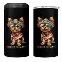 Yorkie De Mayo 4 in 1 Can Cooler Tumbler Cinco De Mayo Dog Lover