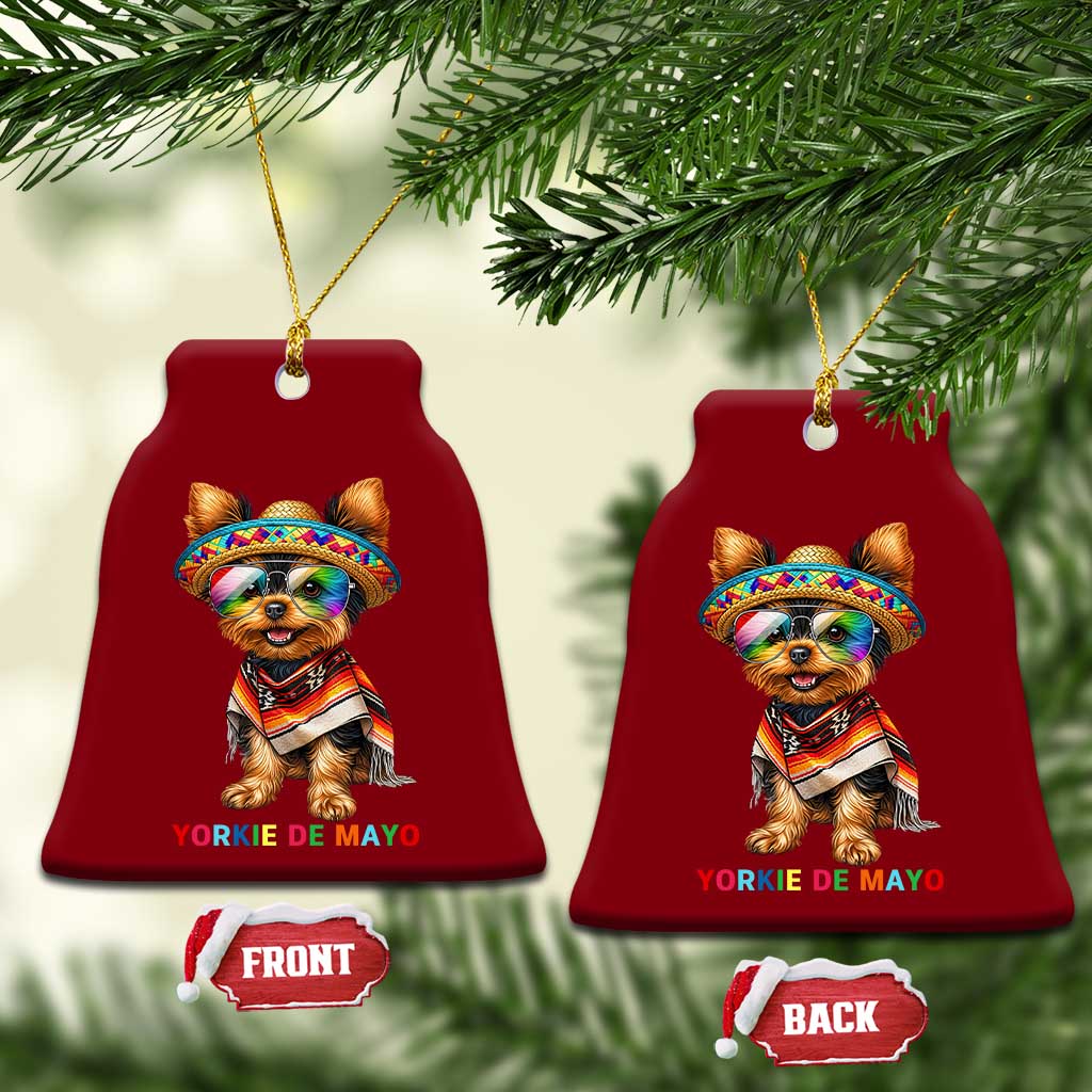 Yorkie De Mayo Ceramic Ornament Cinco De Mayo Dog Lover