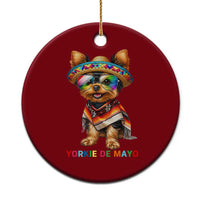 Yorkie De Mayo Ceramic Ornament Cinco De Mayo Dog Lover