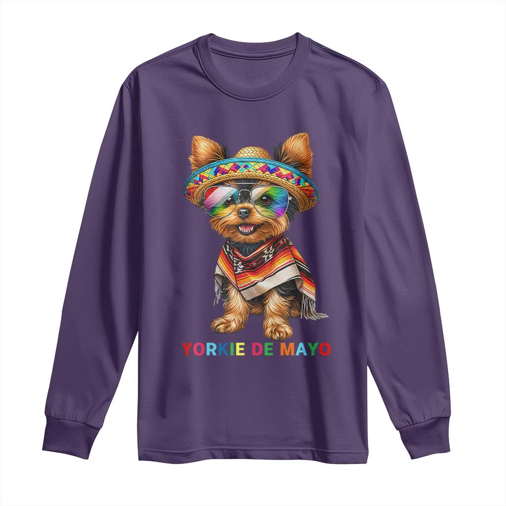 Yorkie De Mayo Long Sleeve Shirt Cinco De Mayo Dog Lover