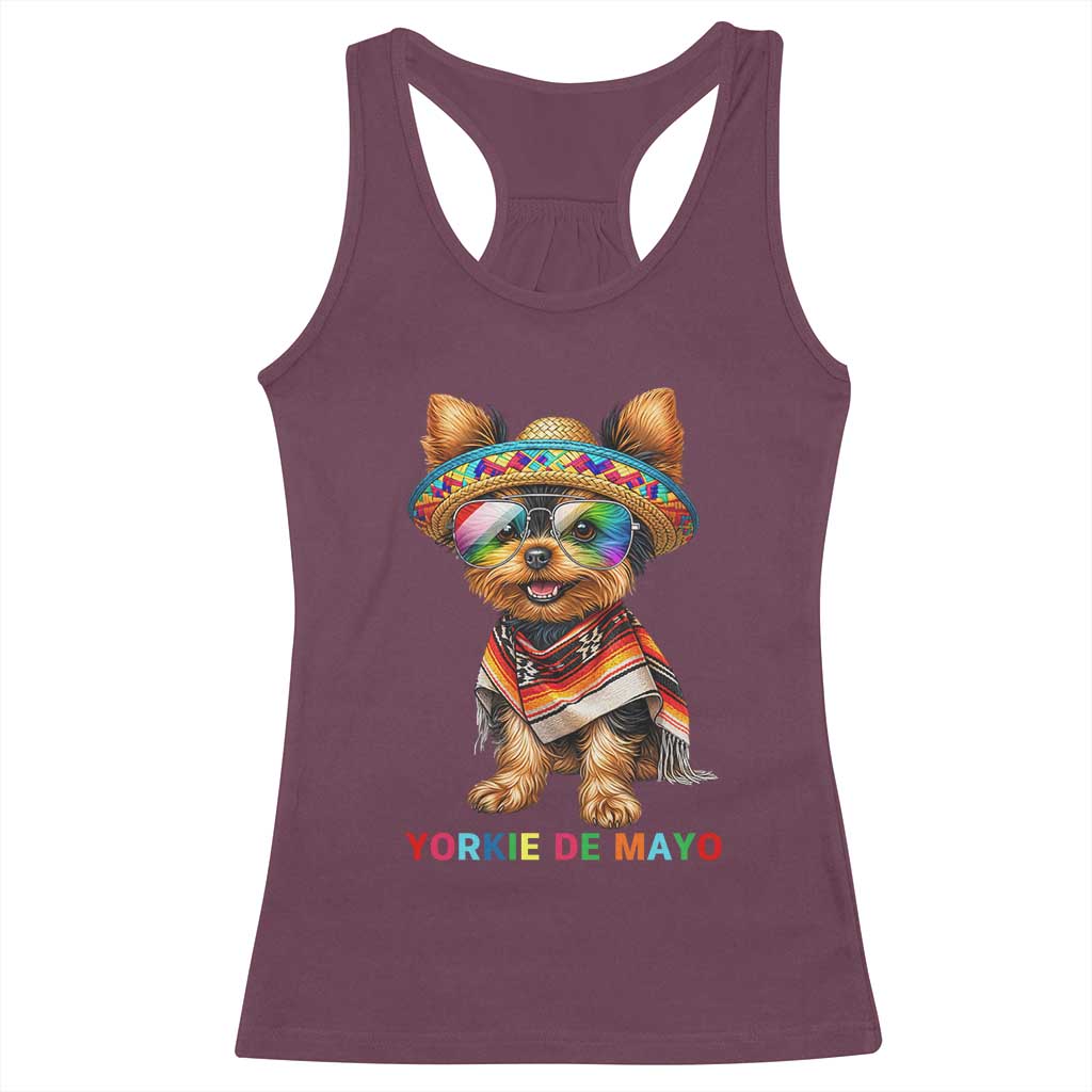 Yorkie De Mayo Racerback Tank Top Cinco De Mayo Dog Lover