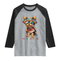 Yorkie De Mayo Raglan Shirt Cinco De Mayo Dog Lover