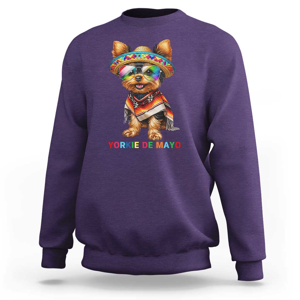 Yorkie De Mayo Sweatshirt Cinco De Mayo Dog Lover