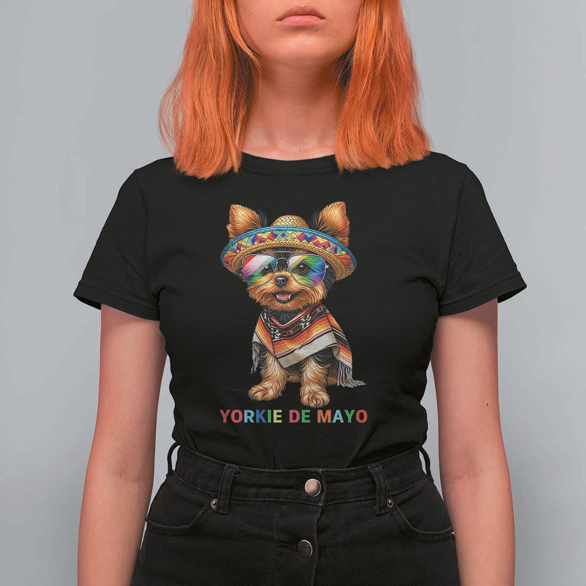 Yorkie De Mayo T Shirt For Women Cinco De Mayo Dog Lover