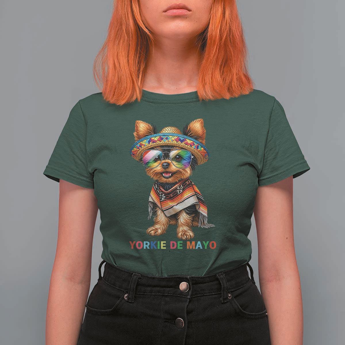 Yorkie De Mayo T Shirt For Women Cinco De Mayo Dog Lover