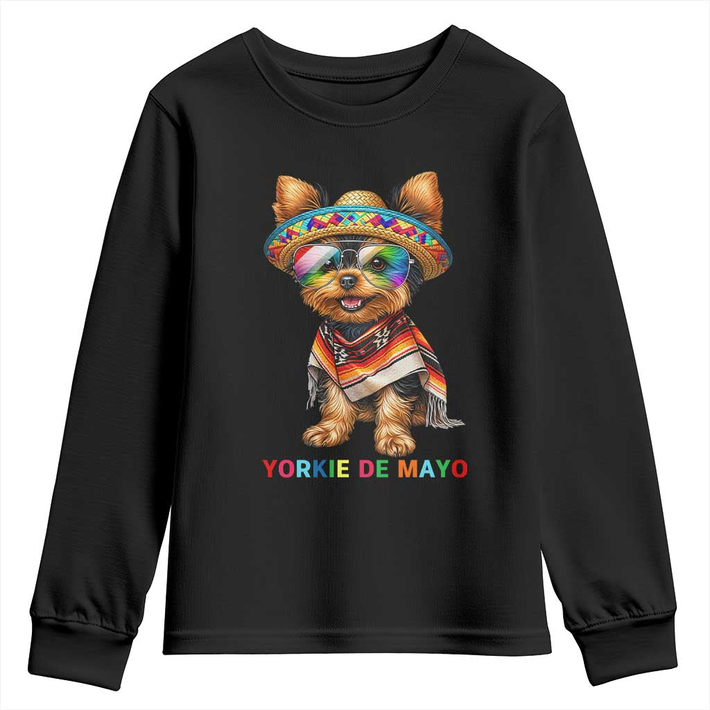 Yorkie De Mayo Youth Sweatshirt Cinco De Mayo Dog Lover