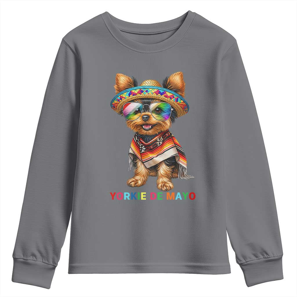 Yorkie De Mayo Youth Sweatshirt Cinco De Mayo Dog Lover