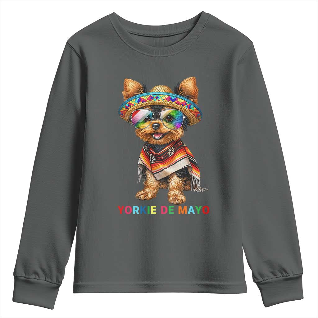 Yorkie De Mayo Youth Sweatshirt Cinco De Mayo Dog Lover