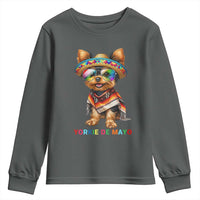 Yorkie De Mayo Youth Sweatshirt Cinco De Mayo Dog Lover
