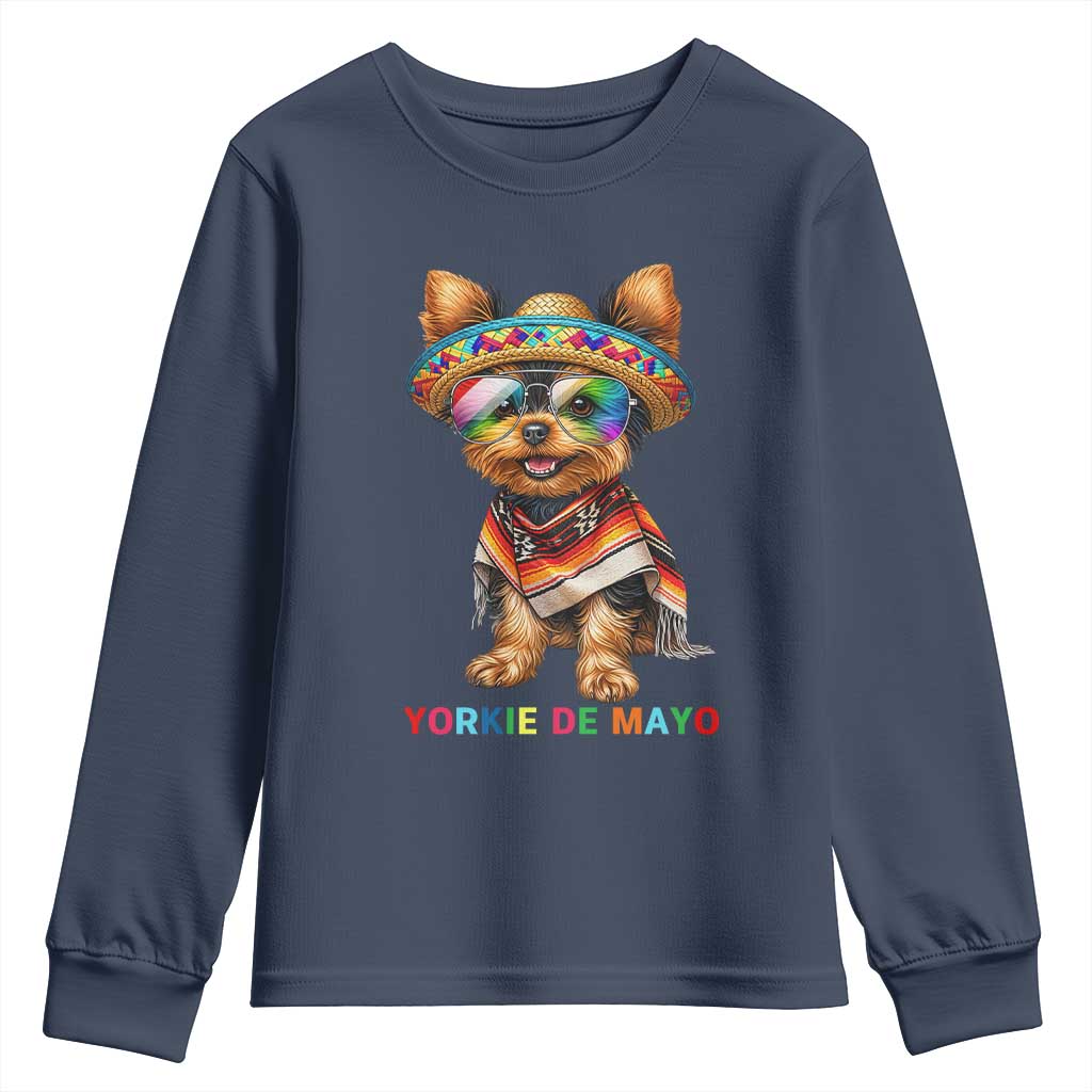 Yorkie De Mayo Youth Sweatshirt Cinco De Mayo Dog Lover