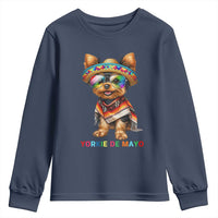 Yorkie De Mayo Youth Sweatshirt Cinco De Mayo Dog Lover