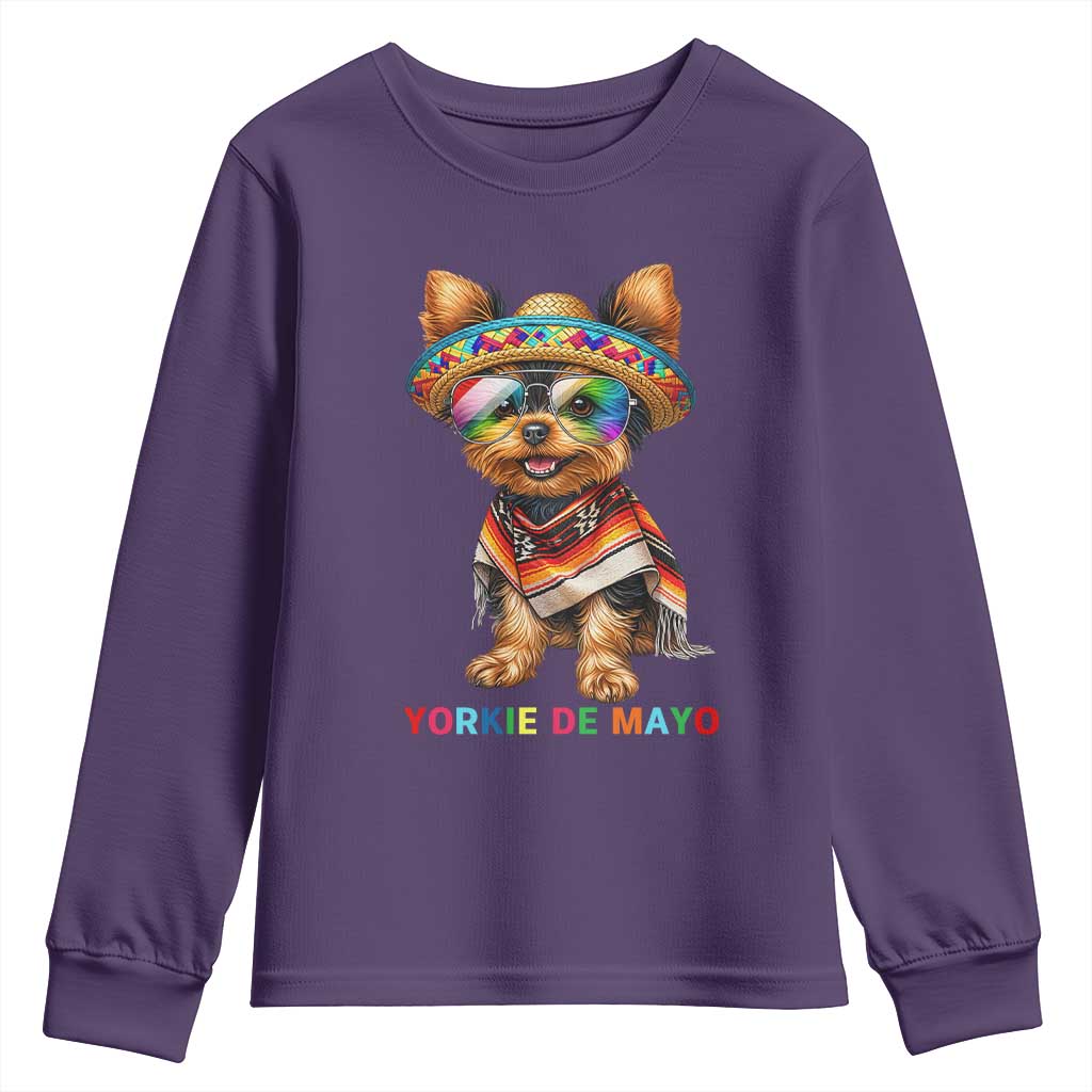 Yorkie De Mayo Youth Sweatshirt Cinco De Mayo Dog Lover
