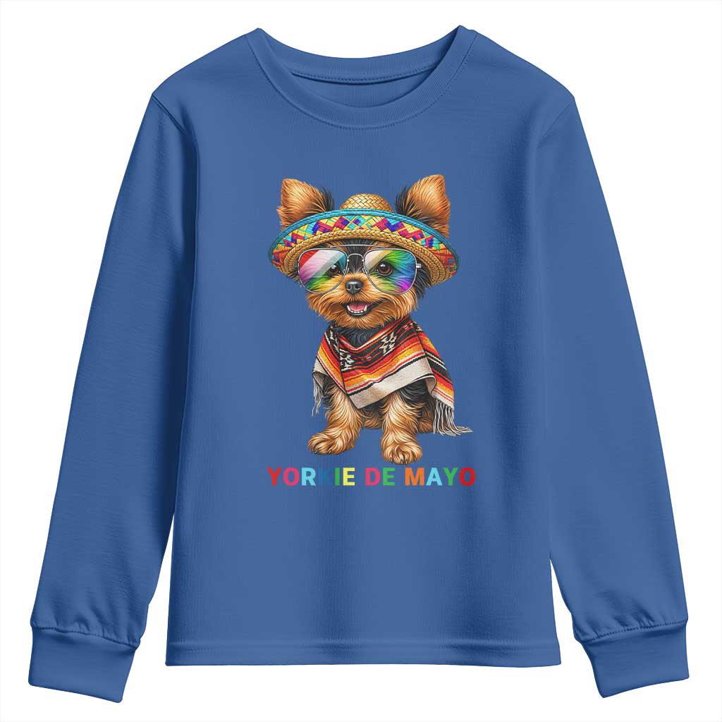 Yorkie De Mayo Youth Sweatshirt Cinco De Mayo Dog Lover