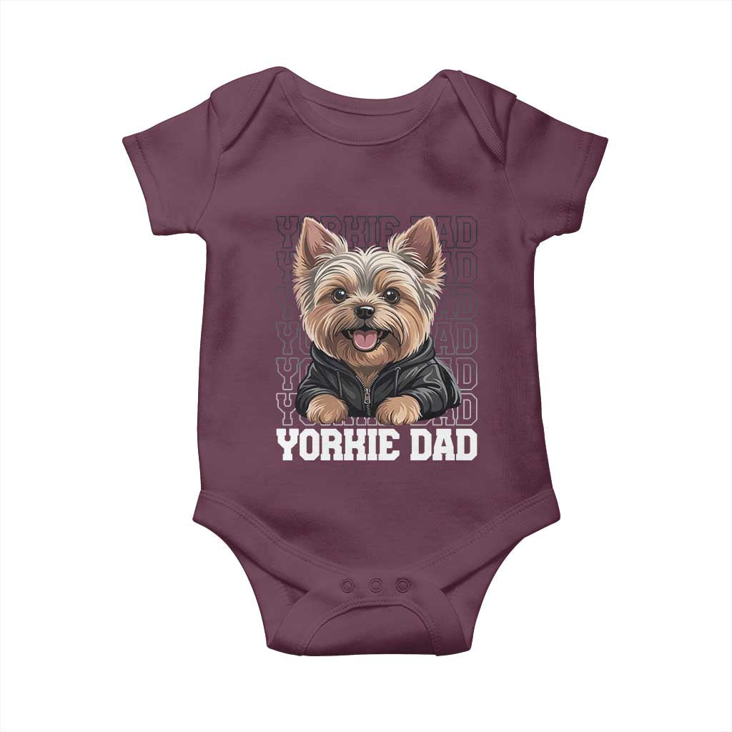 Proud Yorkshire Terrier Dad Baby Onesie Fathers Day Dog Lover Gift