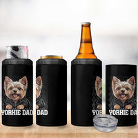 Proud Yorkshire Terrier Dad 4 in 1 Can Cooler Tumbler Fathers Day Dog Lover Gift