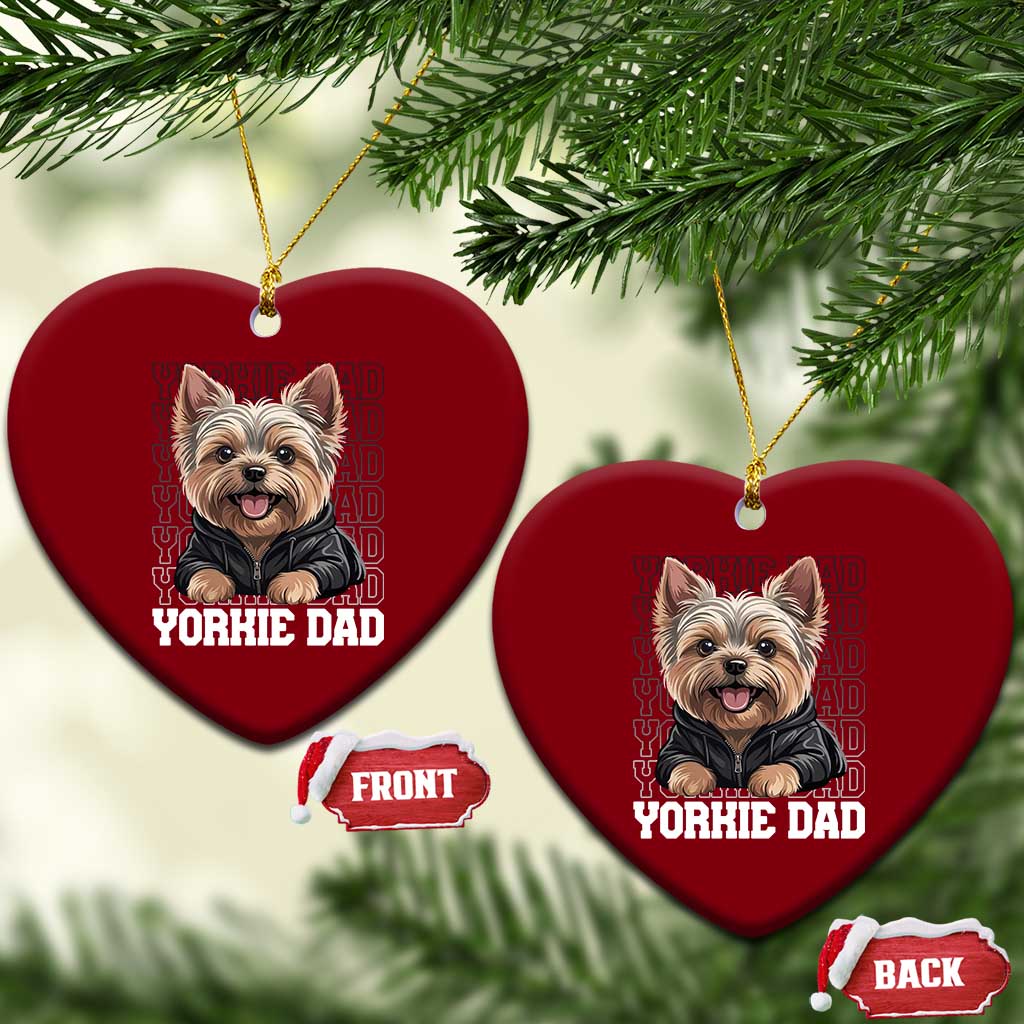 Proud Yorkshire Terrier Dad Ceramic Ornament Fathers Day Dog Lover Gift