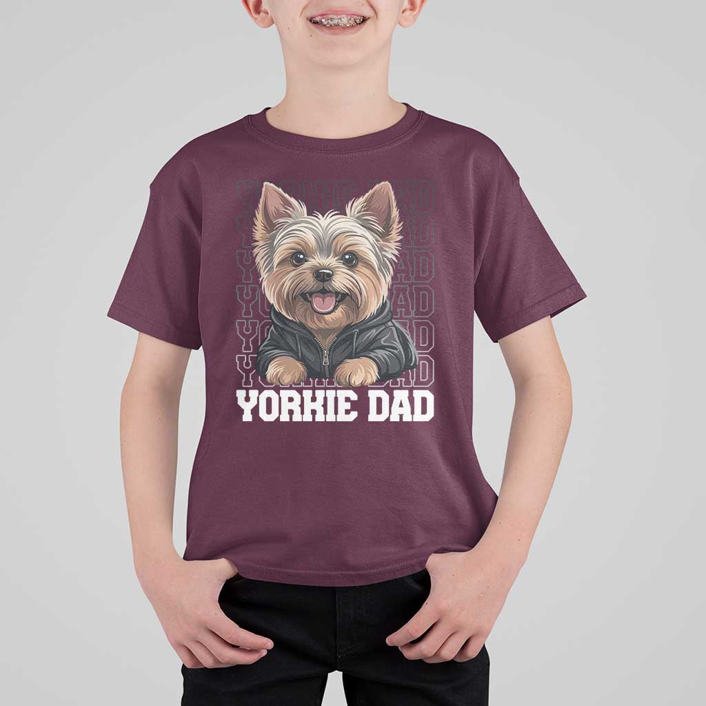 Proud Yorkshire Terrier Dad T Shirt For Kid Fathers Day Dog Lover Gift