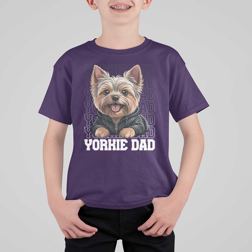 Proud Yorkshire Terrier Dad T Shirt For Kid Fathers Day Dog Lover Gift