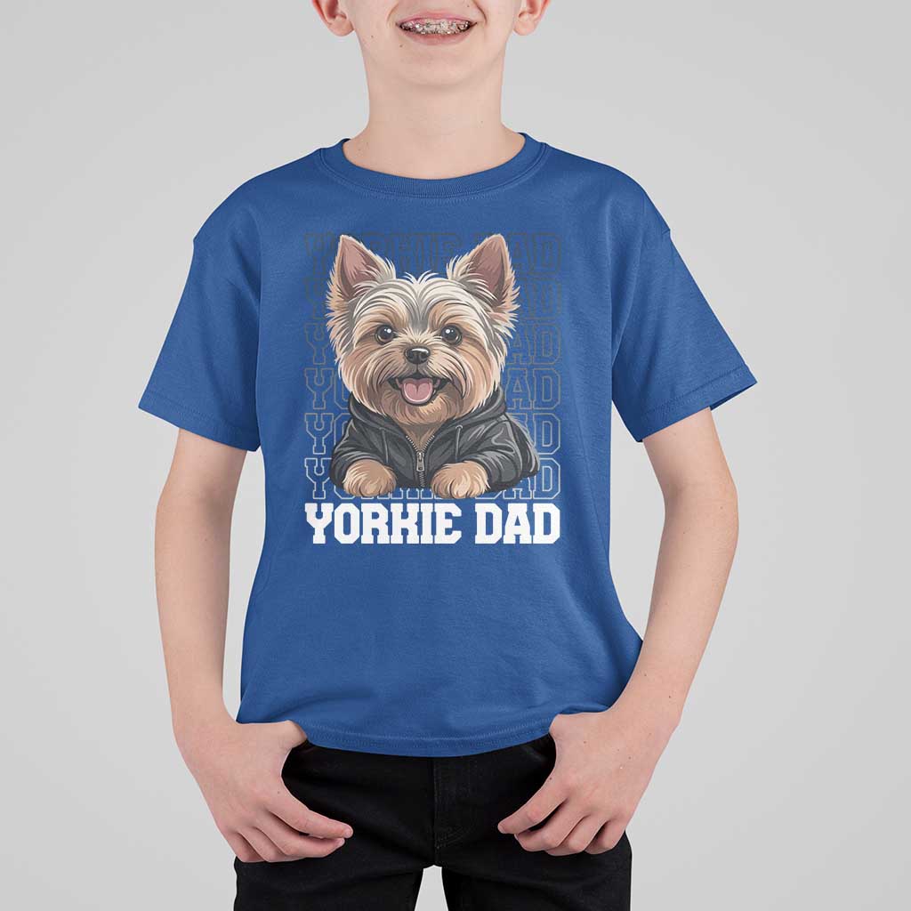 Proud Yorkshire Terrier Dad T Shirt For Kid Fathers Day Dog Lover Gift