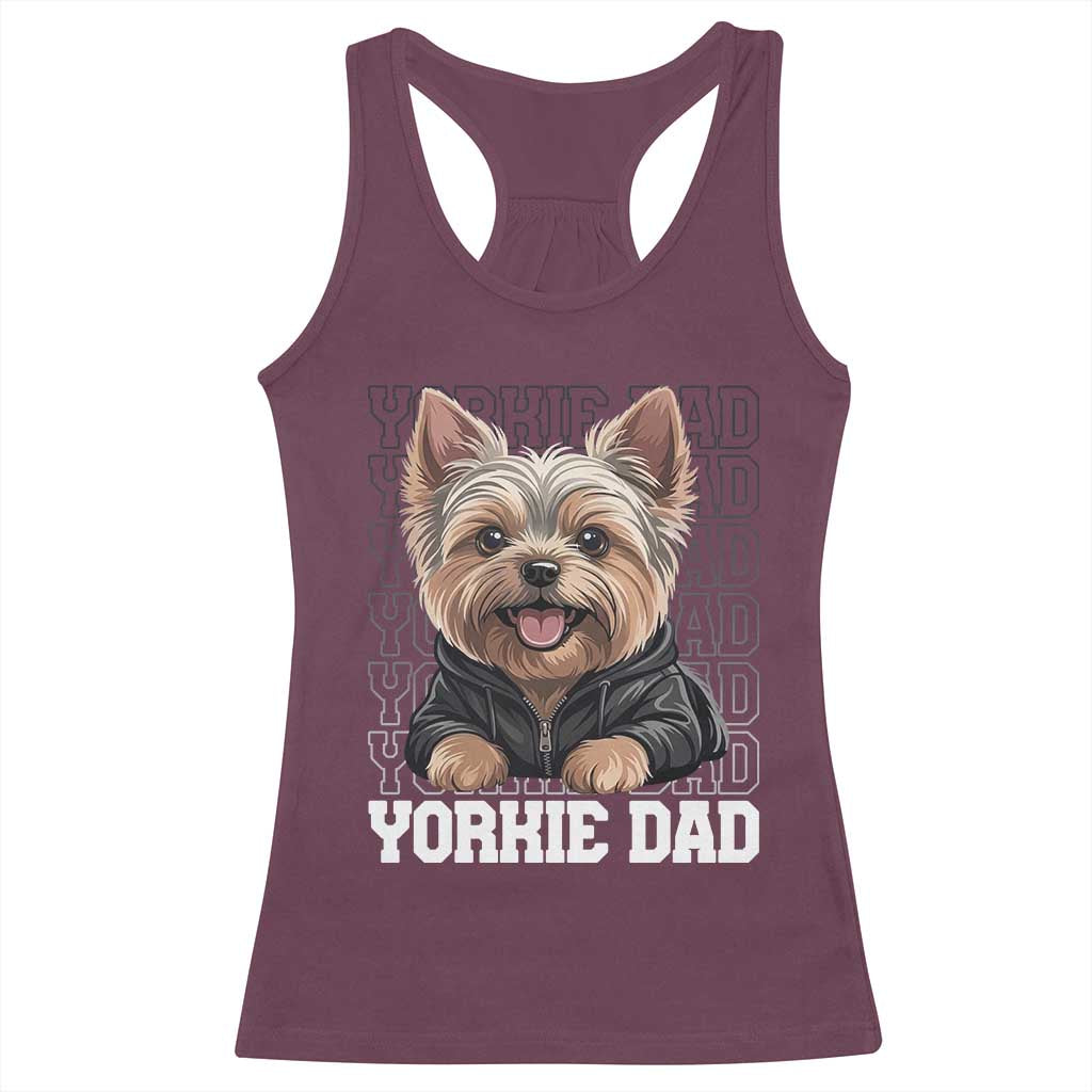 Proud Yorkshire Terrier Dad Racerback Tank Top Fathers Day Dog Lover Gift