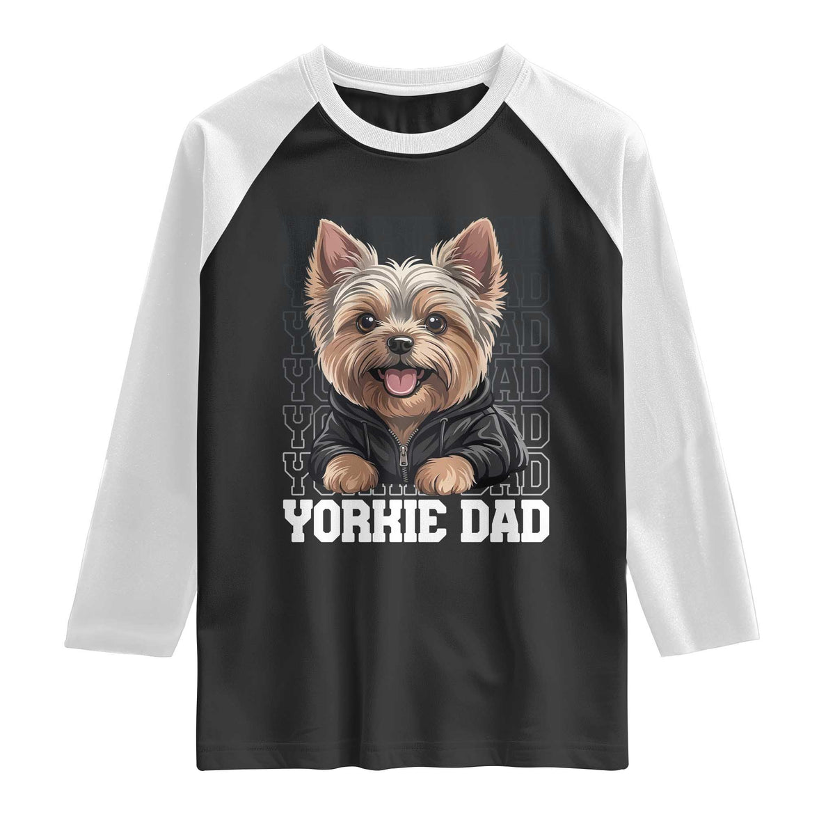 Proud Yorkshire Terrier Dad Raglan Shirt Fathers Day Dog Lover Gift