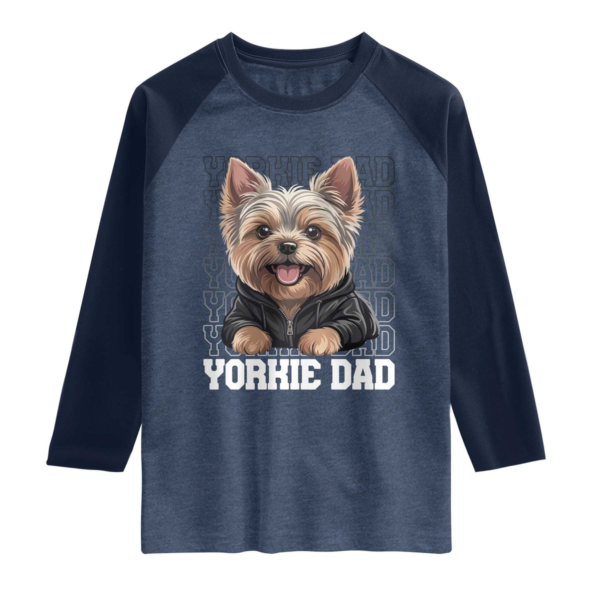 Proud Yorkshire Terrier Dad Raglan Shirt Fathers Day Dog Lover Gift