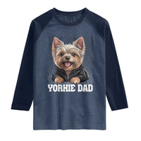 Proud Yorkshire Terrier Dad Raglan Shirt Fathers Day Dog Lover Gift