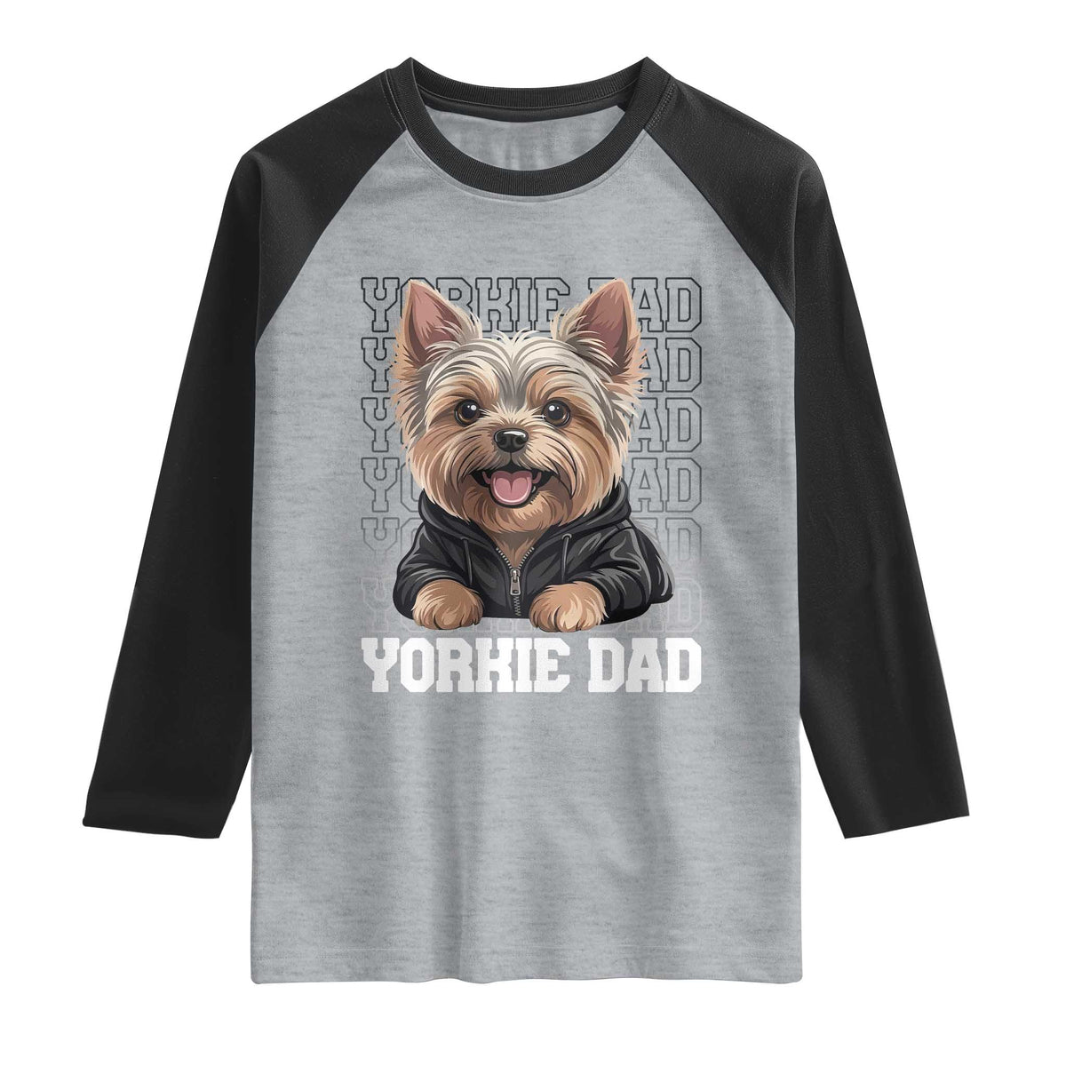 Proud Yorkshire Terrier Dad Raglan Shirt Fathers Day Dog Lover Gift