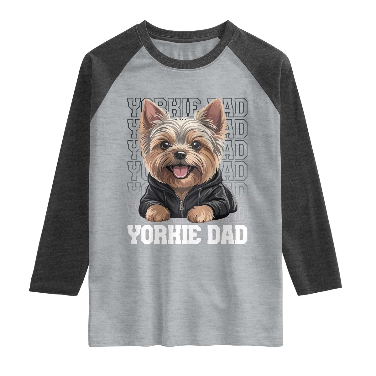 Proud Yorkshire Terrier Dad Raglan Shirt Fathers Day Dog Lover Gift