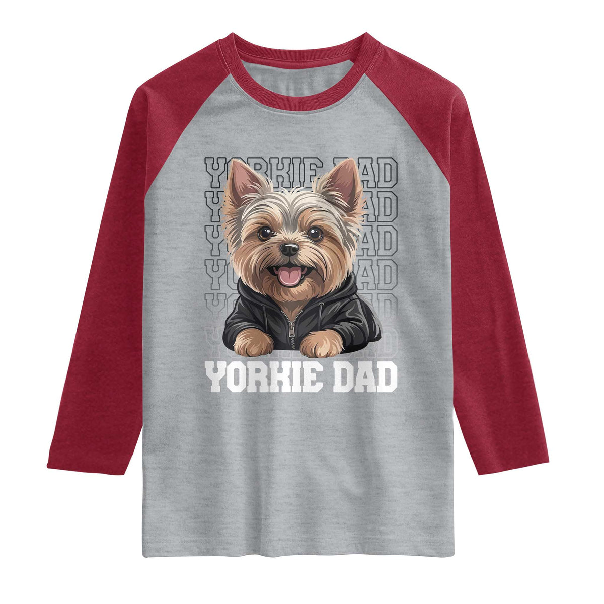 Proud Yorkshire Terrier Dad Raglan Shirt Fathers Day Dog Lover Gift