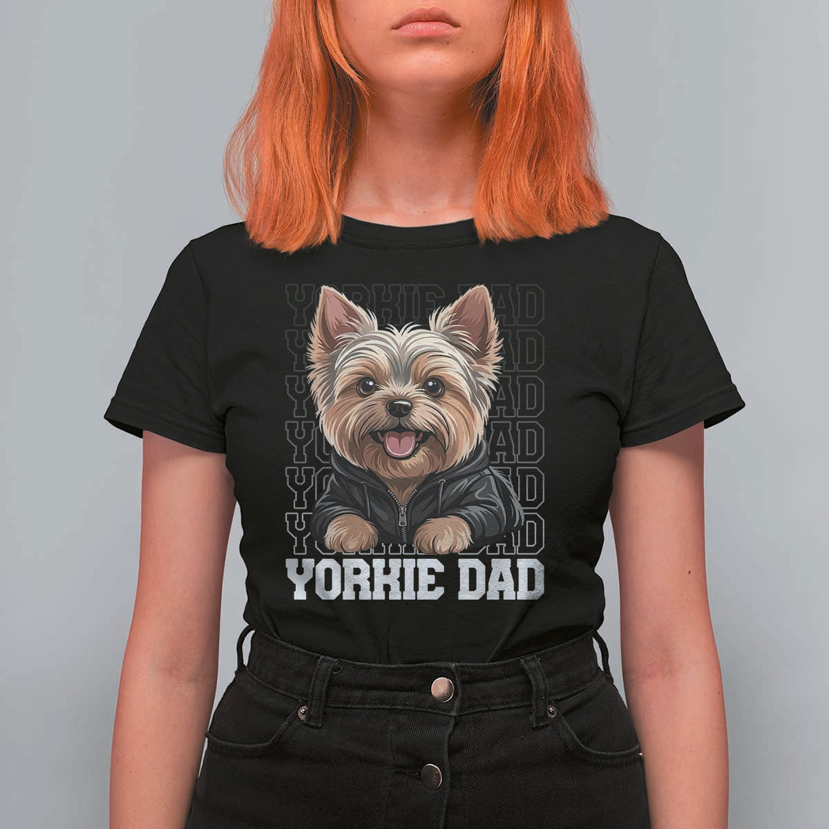 Proud Yorkshire Terrier Dad T Shirt For Women Fathers Day Dog Lover Gift
