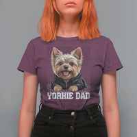 Proud Yorkshire Terrier Dad T Shirt For Women Fathers Day Dog Lover Gift
