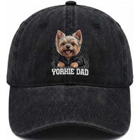 Proud Yorkshire Terrier Dad Washed Cotton Baseball Cap Fathers Day Dog Lover Gift