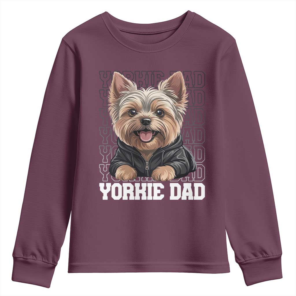 Proud Yorkshire Terrier Dad Youth Sweatshirt Fathers Day Dog Lover Gift