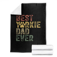 Best Yorkie Dad Ever Throw Blanket Retro Vintage Yorkshire Terrier Gift