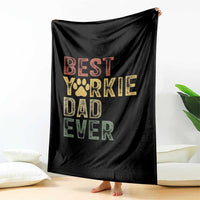 Best Yorkie Dad Ever Throw Blanket Retro Vintage Yorkshire Terrier Gift