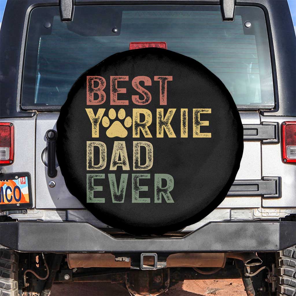 Best Yorkie Dad Ever Spare Tire Cover Retro Vintage Yorkshire Terrier Gift