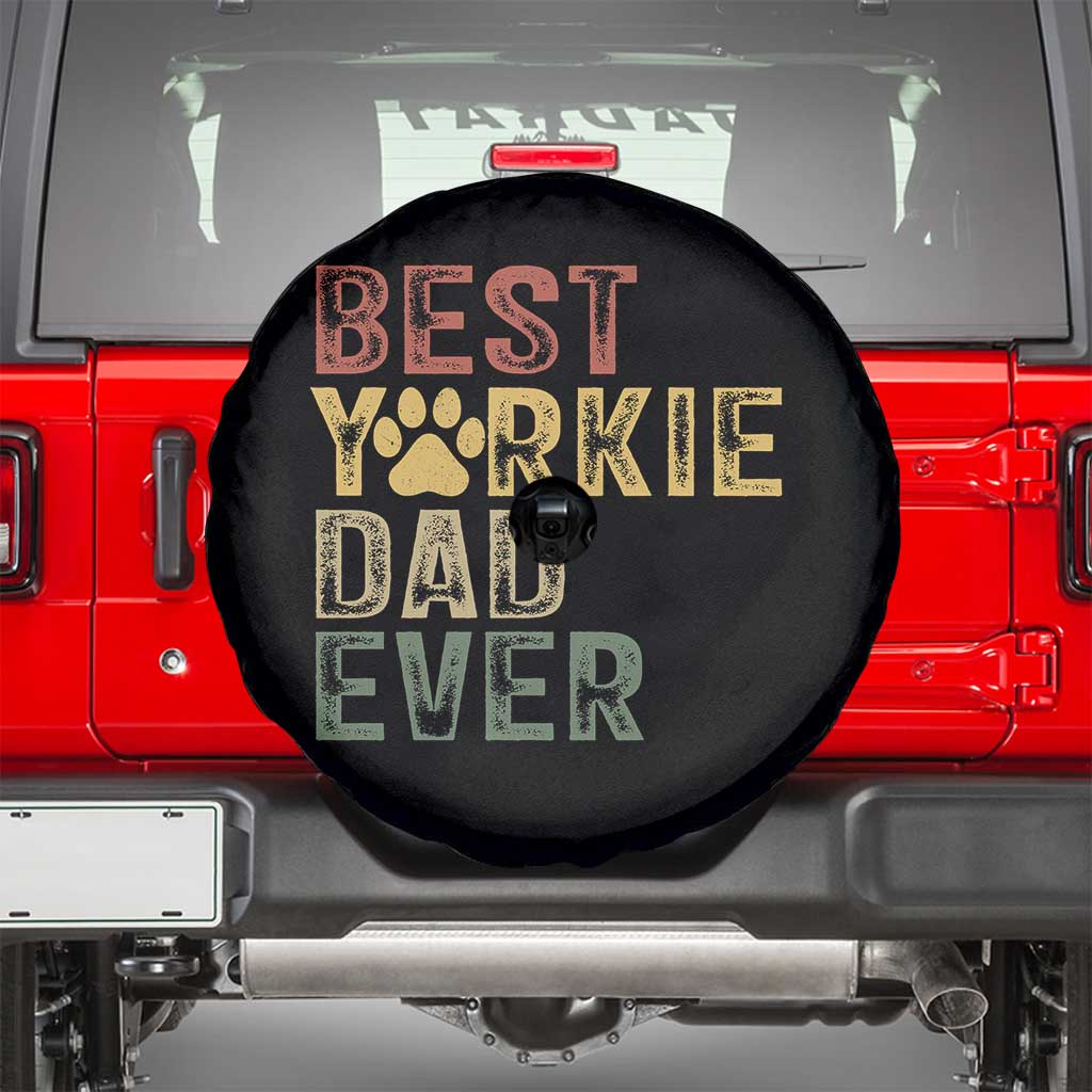 Best Yorkie Dad Ever Spare Tire Cover Retro Vintage Yorkshire Terrier Gift