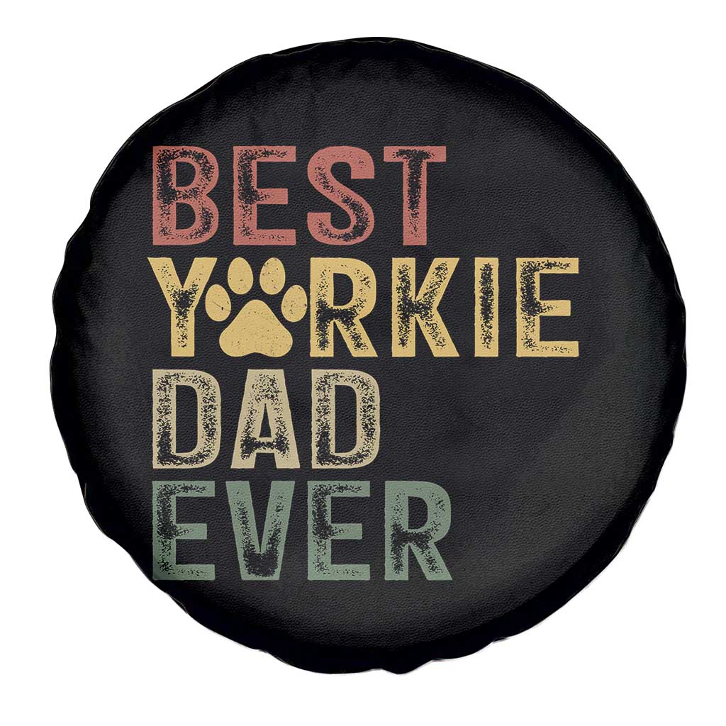 Best Yorkie Dad Ever Spare Tire Cover Retro Vintage Yorkshire Terrier Gift
